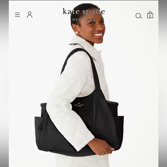 NEW Kate Spade Chelsea Baby Bag black Tote Sleek Minimalist Design - Picture 5 of 12